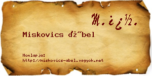 Miskovics Ábel névjegykártya