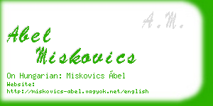 abel miskovics business card